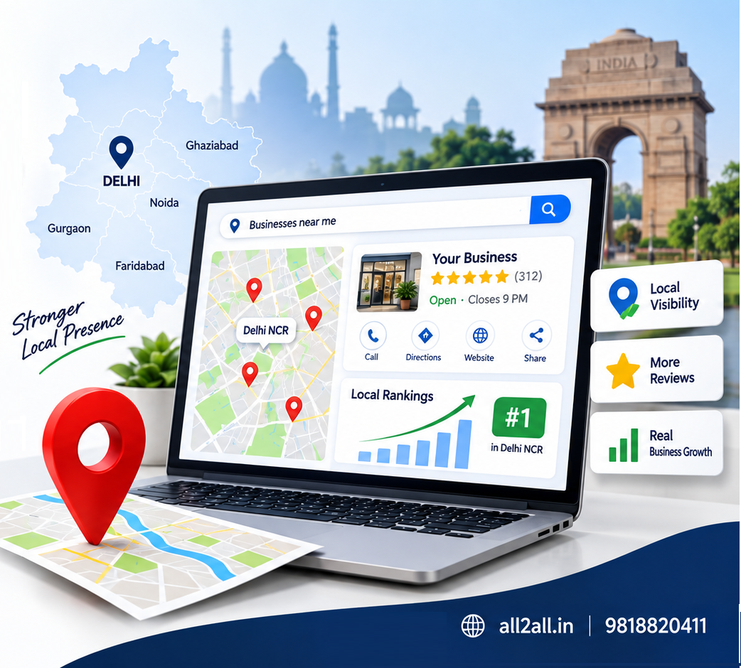 Illustration for Local SEO Company in Delhi NCR